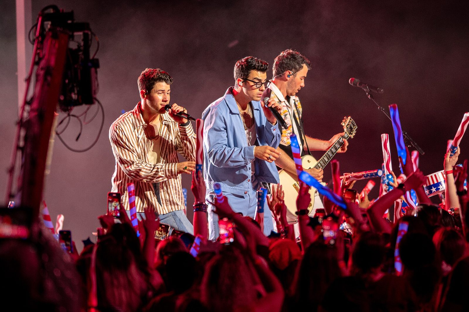 The Jonas Brothers: Kevin, Joe and Nick, ages 38, 37 and 34