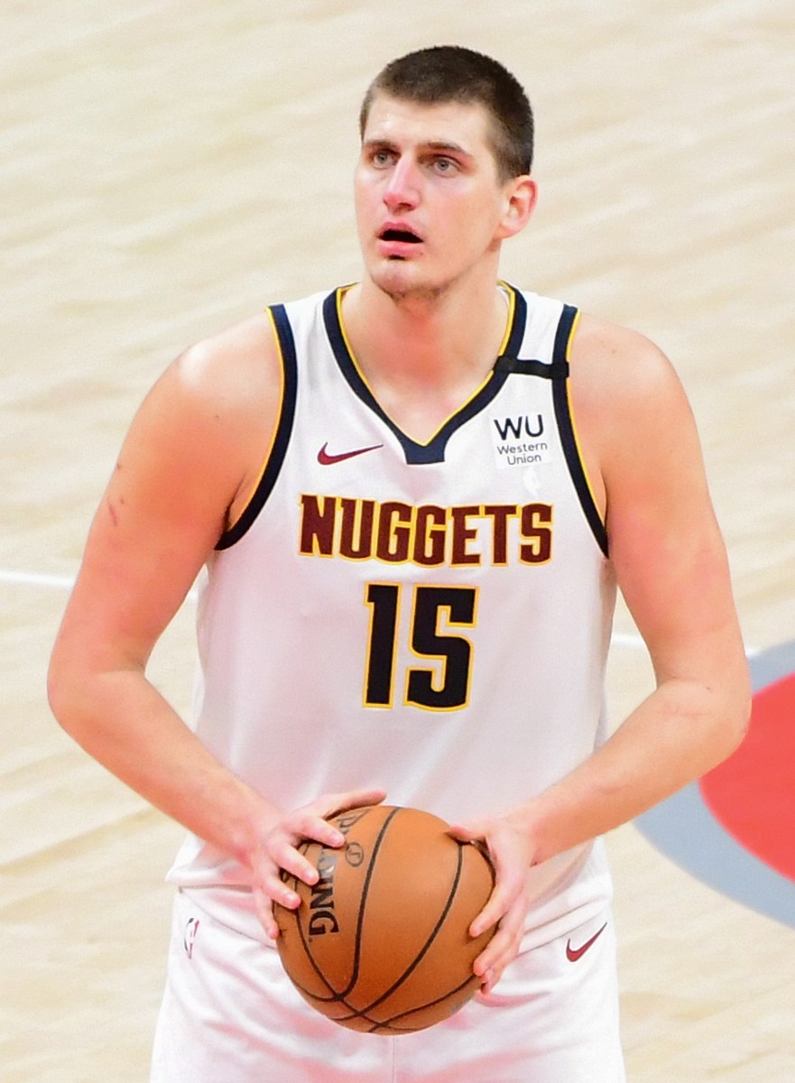 Nikola Jokic playing for the Denver Nuggets