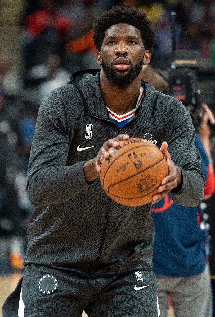 Joel Embiid playing basketball for the Philadelphia 76ers
