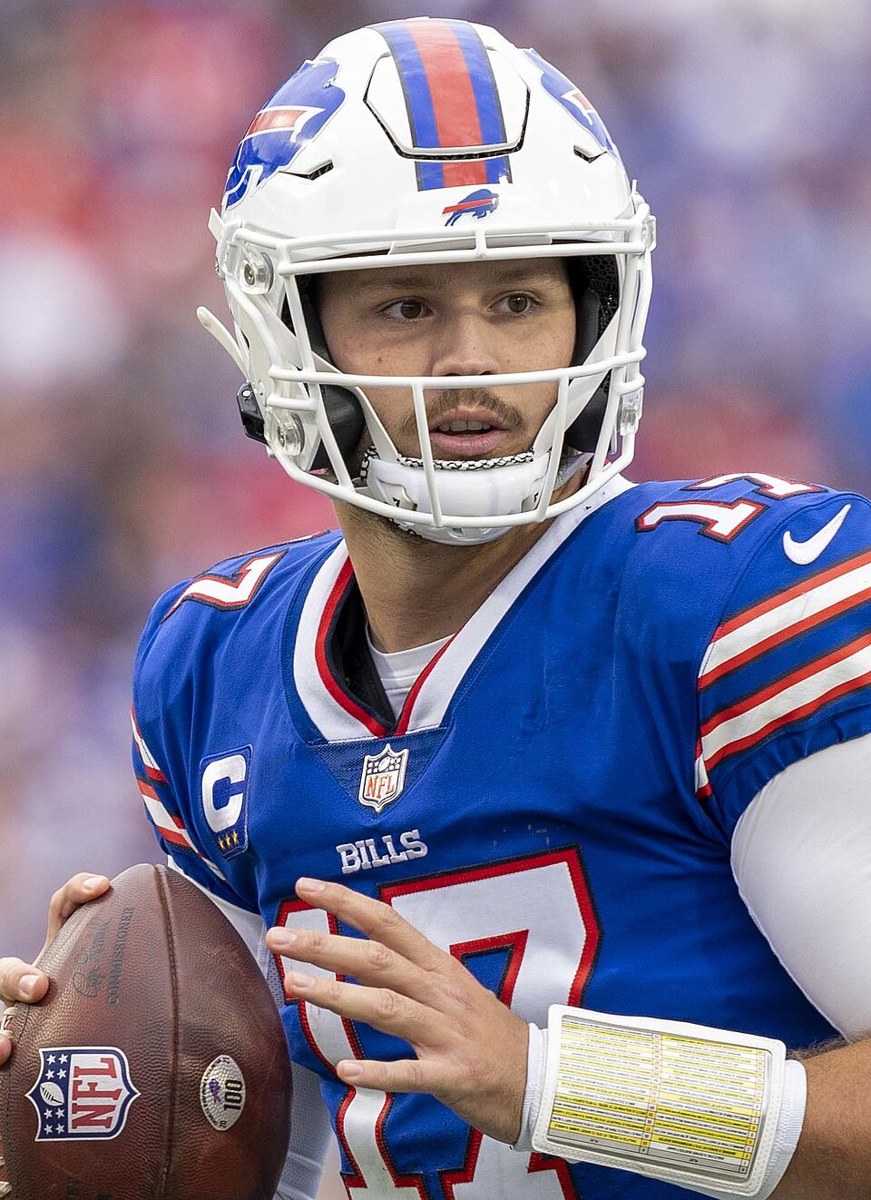 Josh Allen playing quarterback for the Buffalo Bills