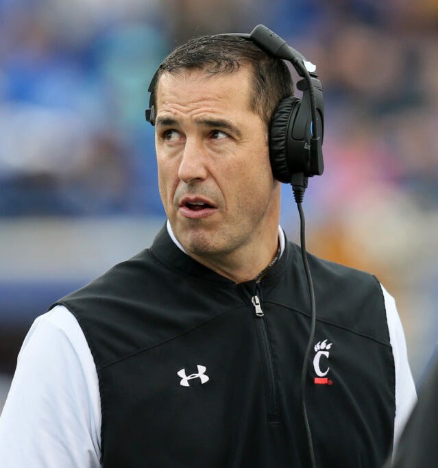 Luke Fickell coaching Wisconsin football on the sideline