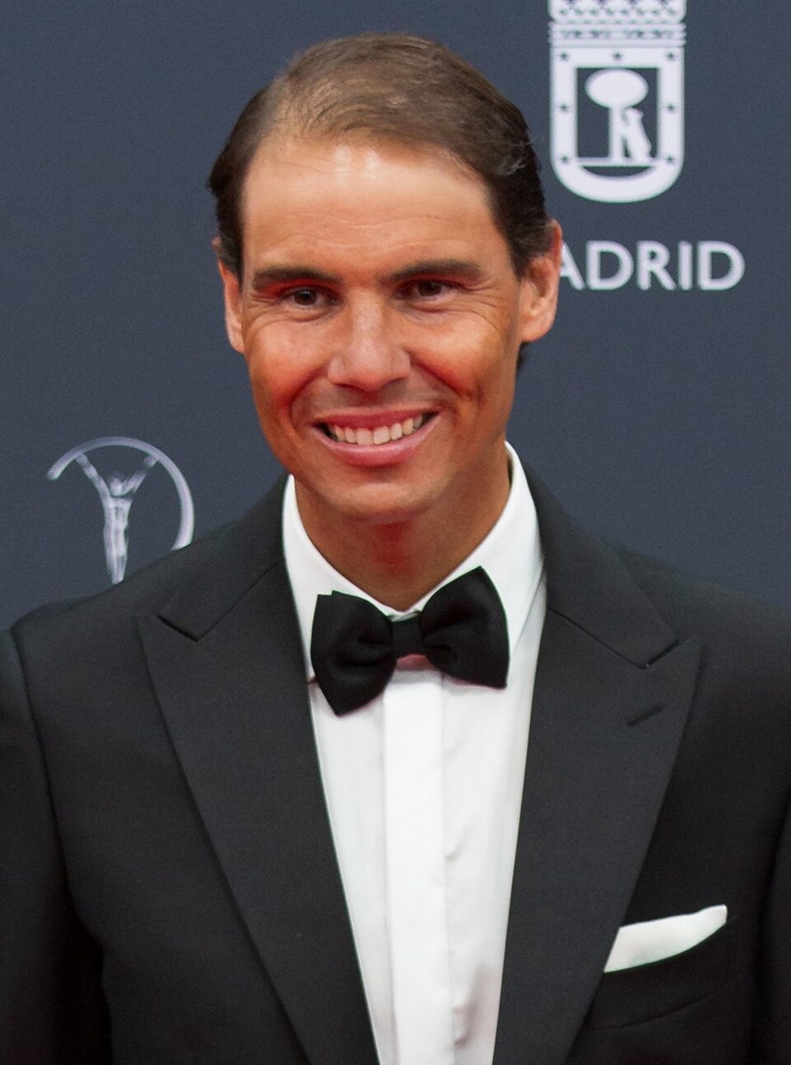 Rafael Nadal playing tennis at a Grand Slam
