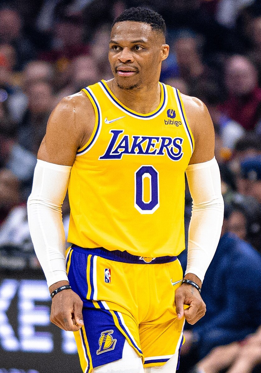 Russell Westbrook playing basketball in the NBA