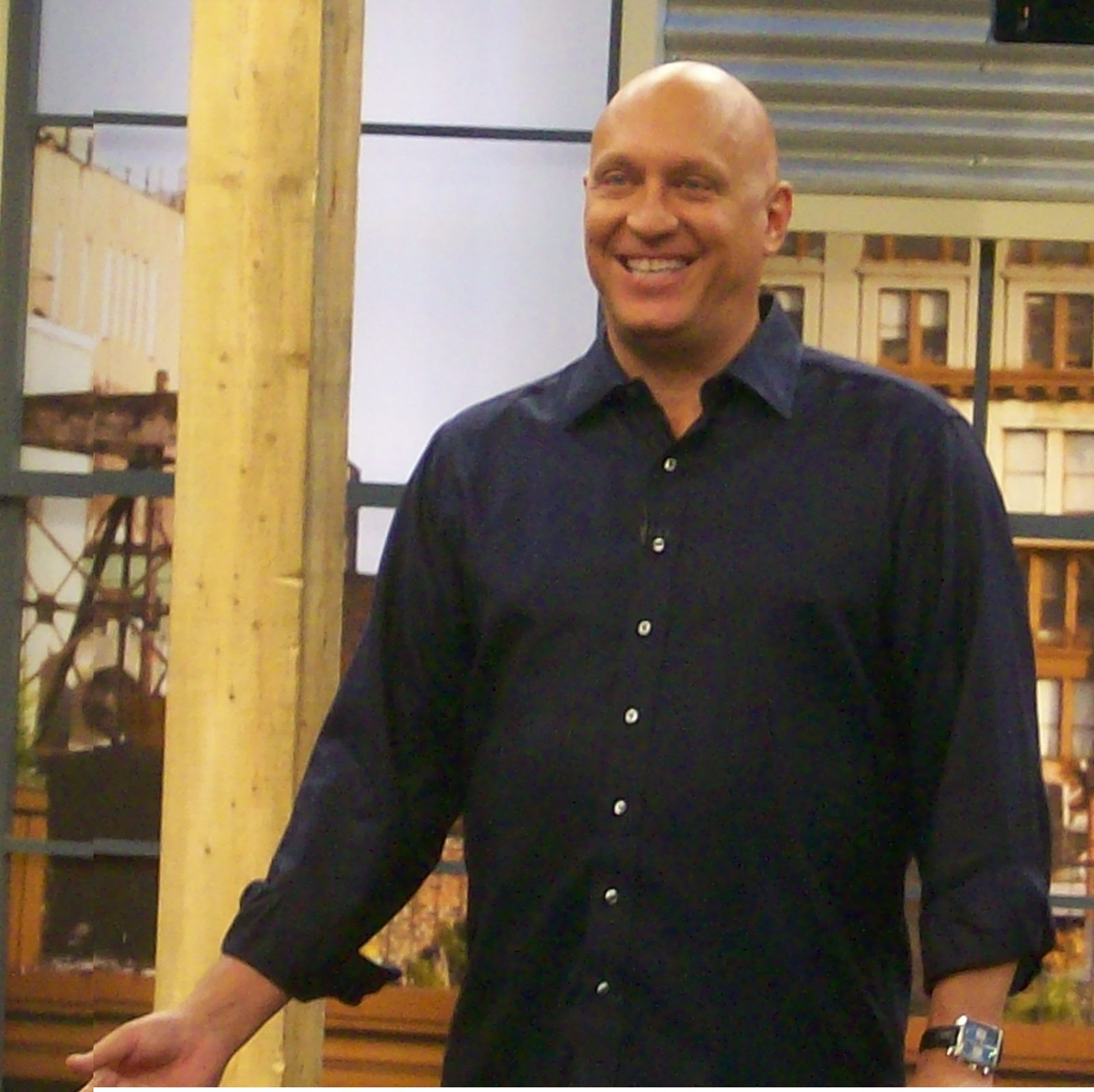 Steve Wilkos smiling at a television event