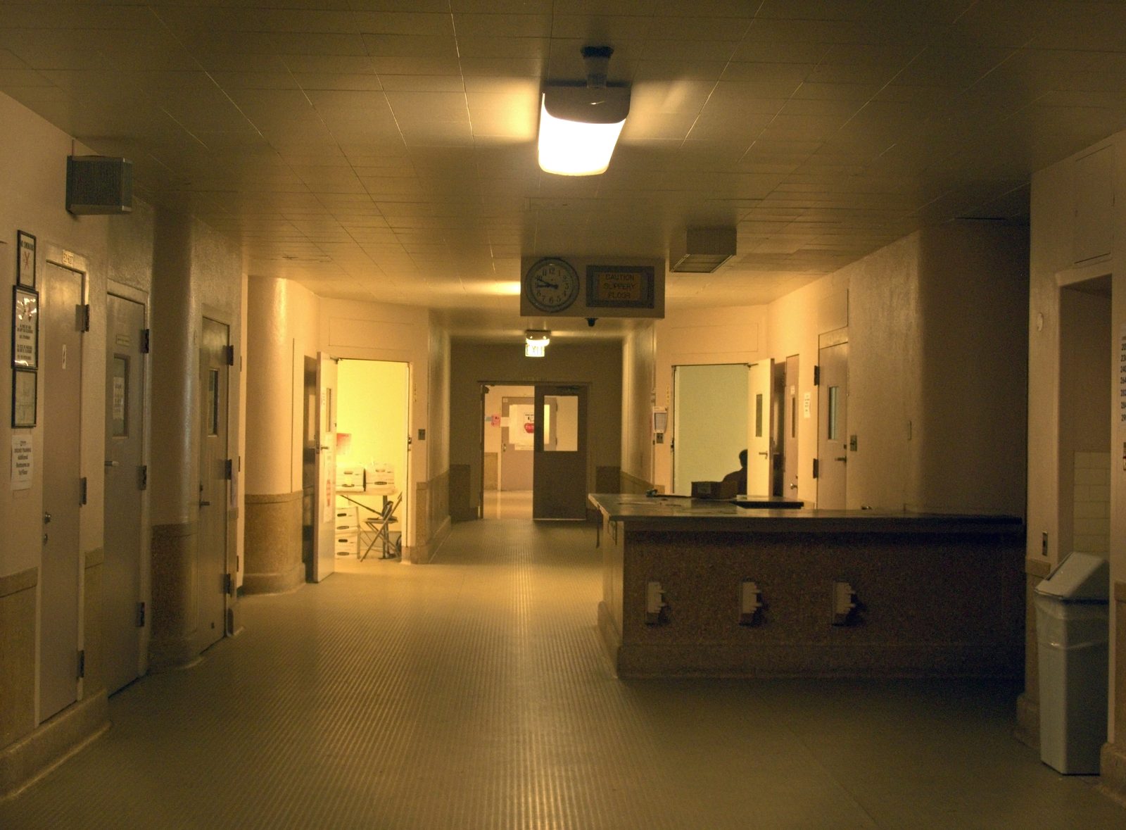 A hospital corridor, the world Ari Meyers works in today as a postpartum nurse and lactation consultant in Los Angeles