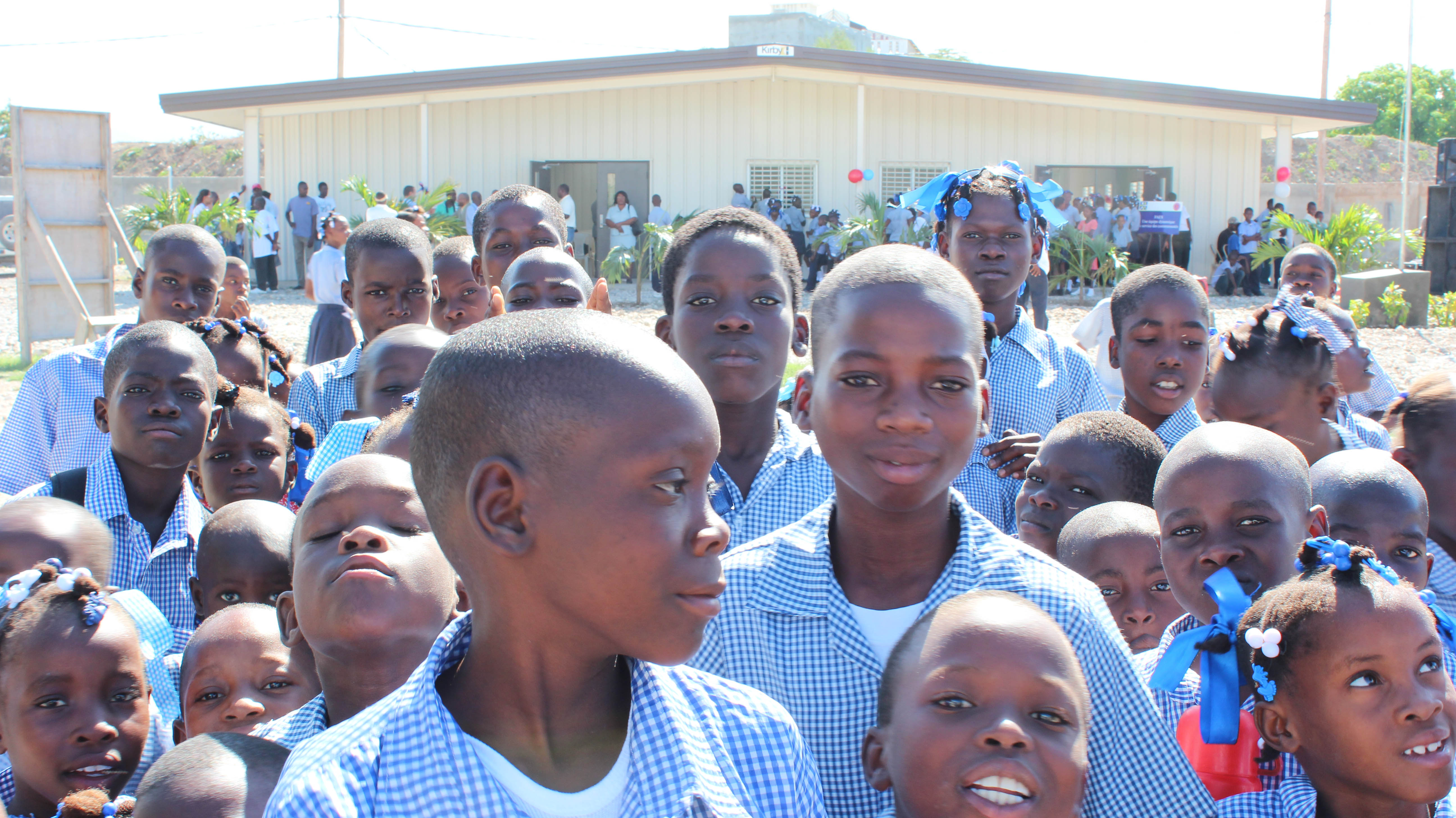 School children in Haiti, the cause behind Cara DeLizia's charity work