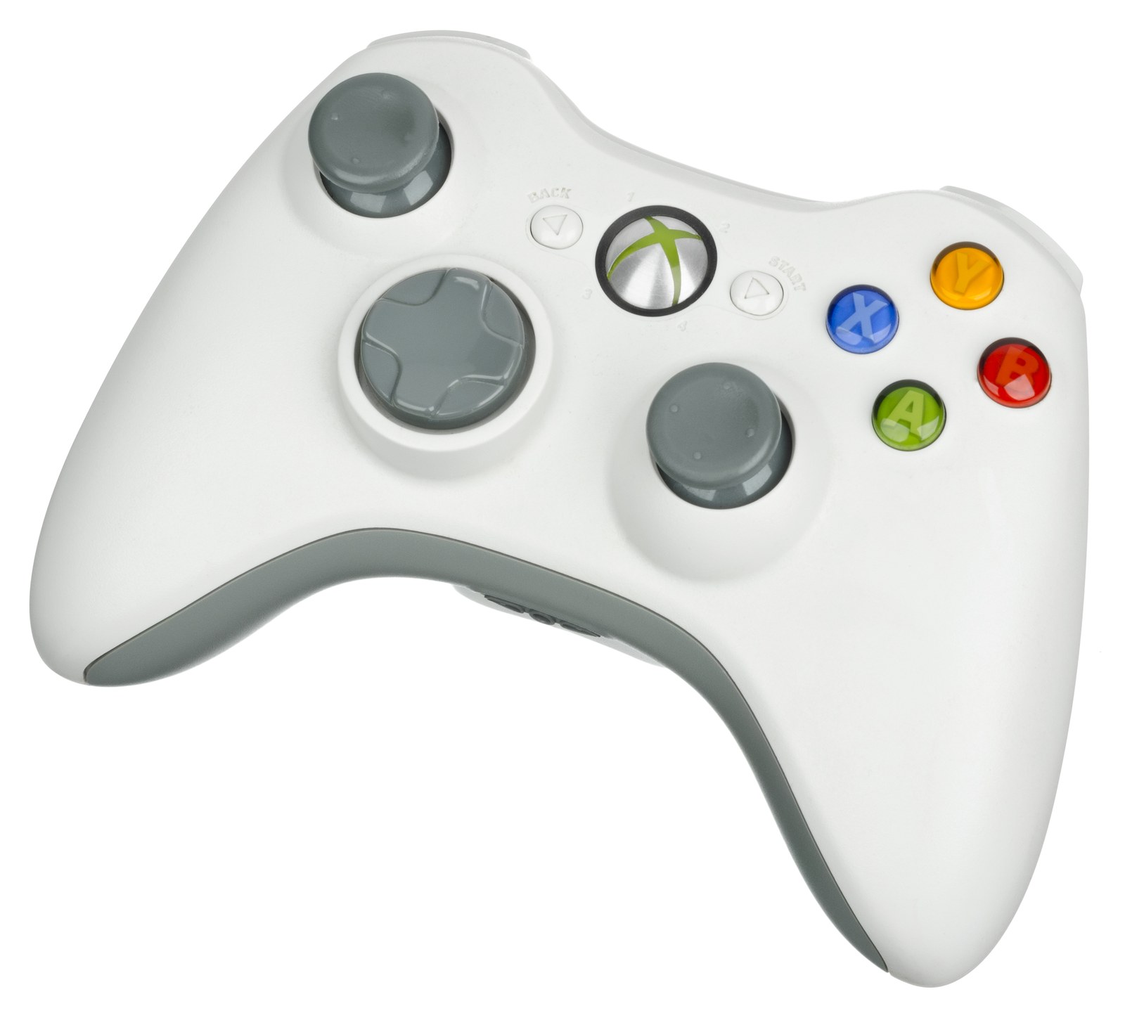 Thematic illustration: a white wireless video game controller