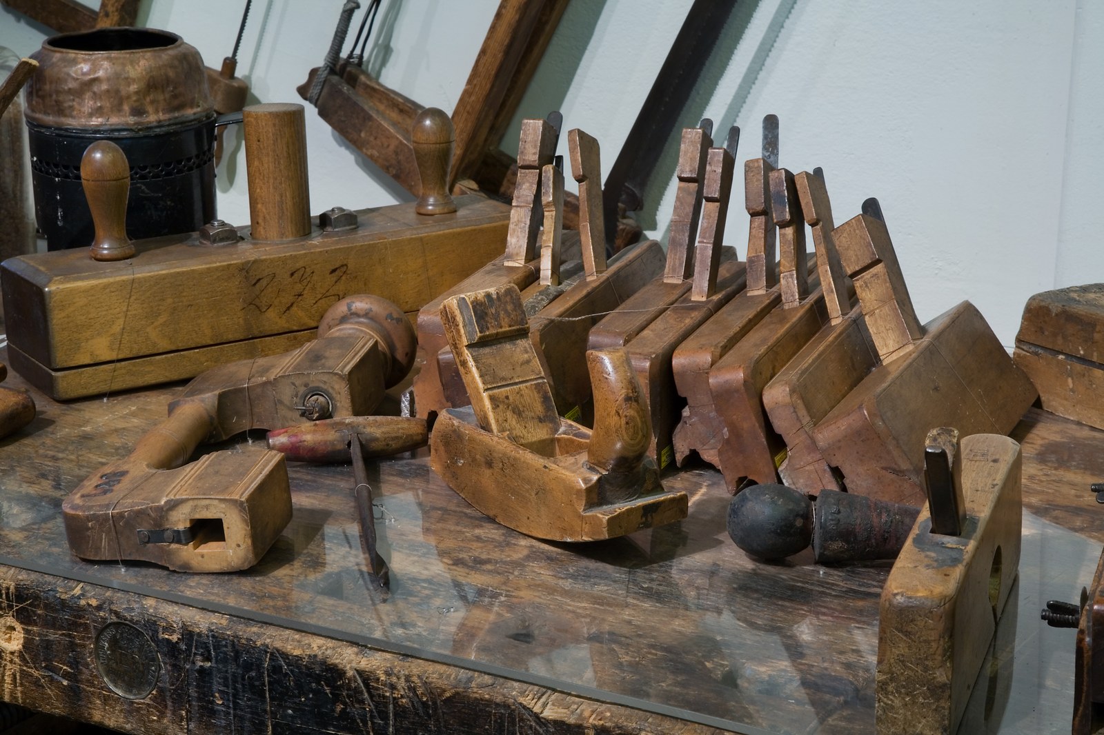 Thematic illustration: carpenter's workshop tools