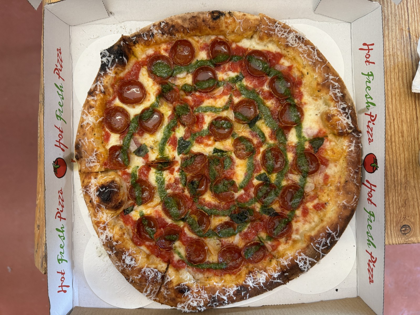 Thematic illustration: a pizza in a pizzeria