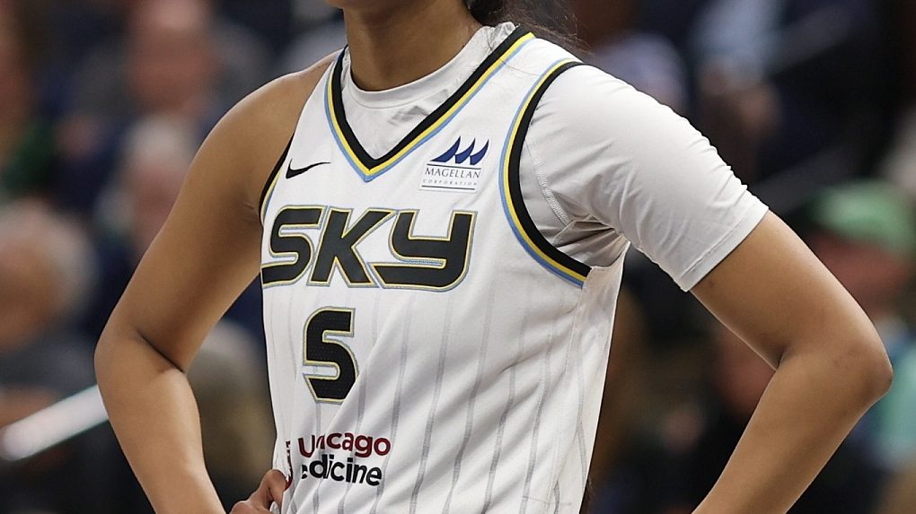 Angel Reese playing for the Chicago Sky in September 2024