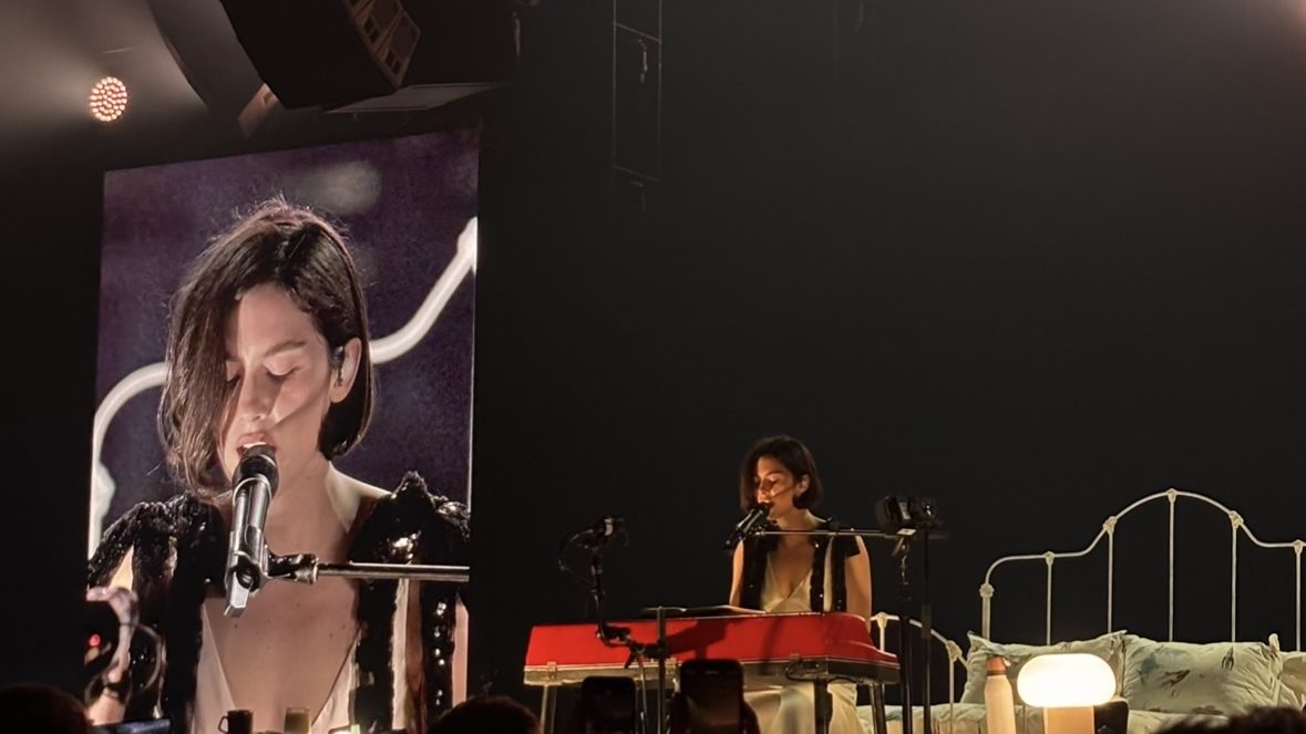 Gracie Abrams performing in Madrid on The Secret of Us Tour in February 2025